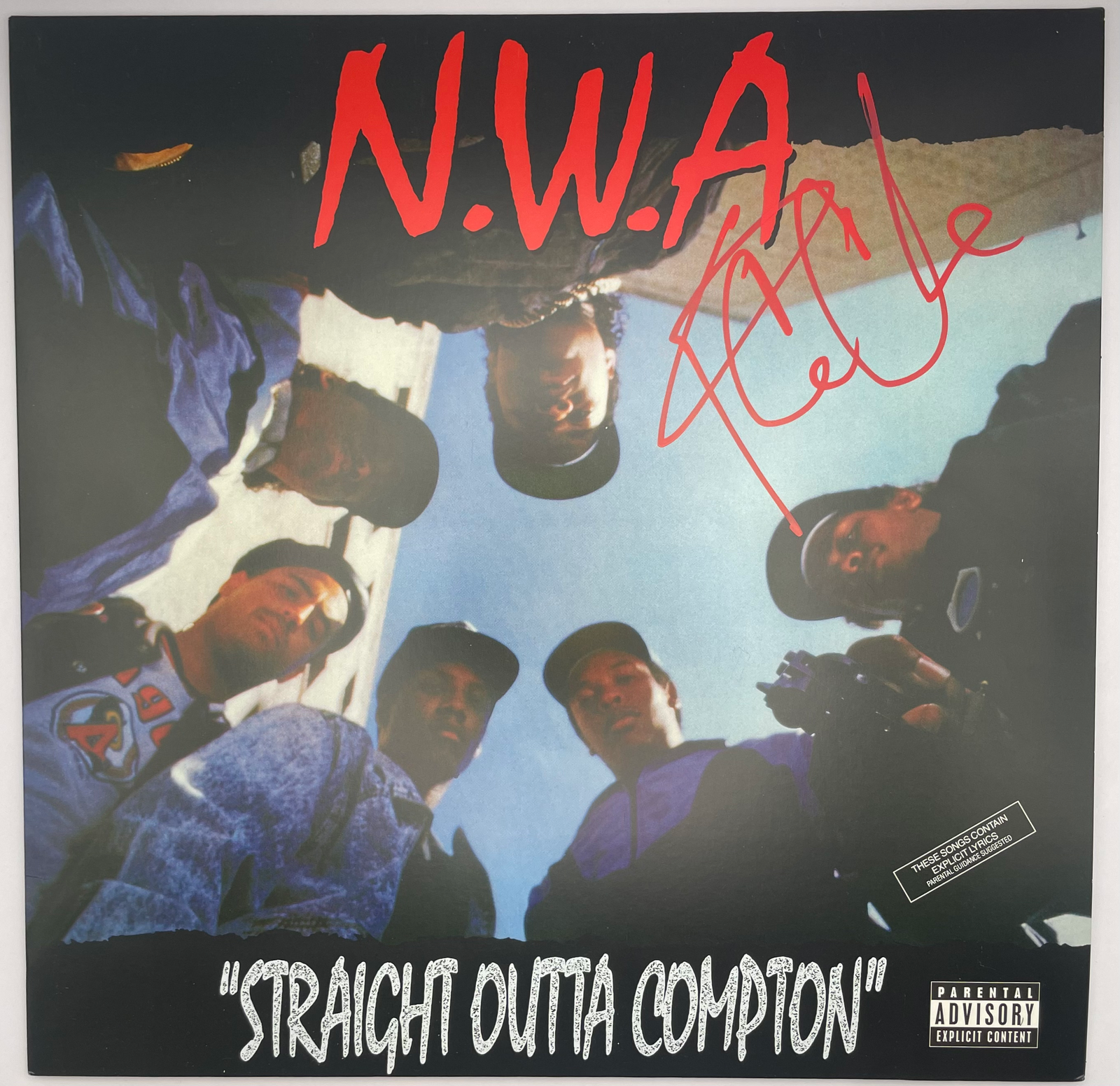 ICE CUBE SIGNED NWA STRAIGHT OUTTA COMPTON ALBUM VINYL LP (AFTAL COA) 2