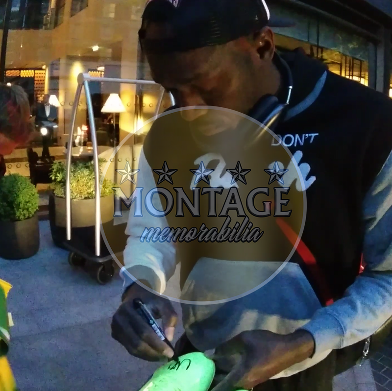 USAIN BOLT SIGNED RIGHT PUMA GREEN RUNNING SPIKE 9.58 BOOT (AFTAL COA)-3