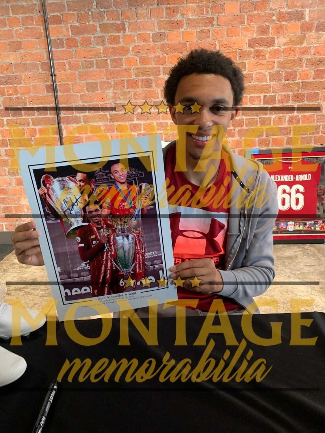 TRENT ALEXANDER ARNOLD SIGNED 16x12 CHAMPIONS OF THE WORLD PHOTO (AFTAL COA)