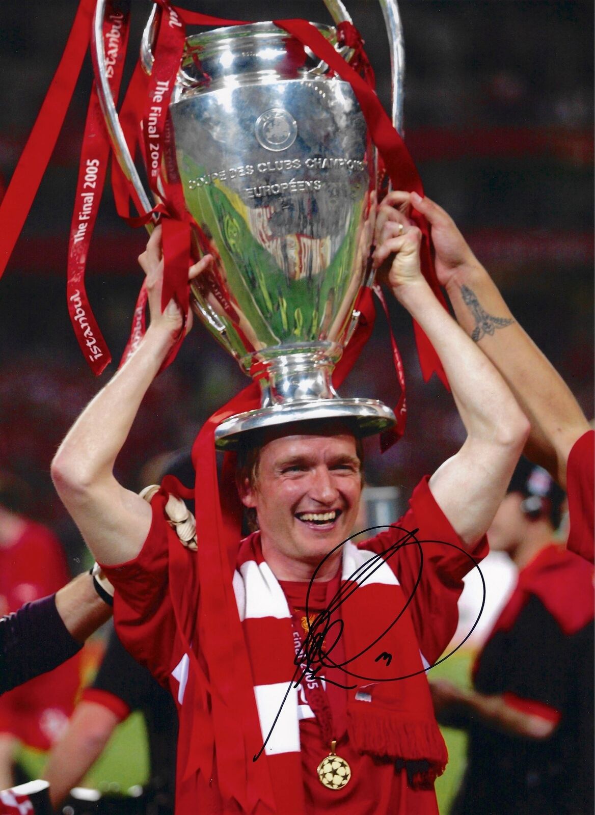 VLADIMIR SMICER SIGNED LFC ISTANBUL 2005 16X12 PHOTO 2 (AFTAL COA)