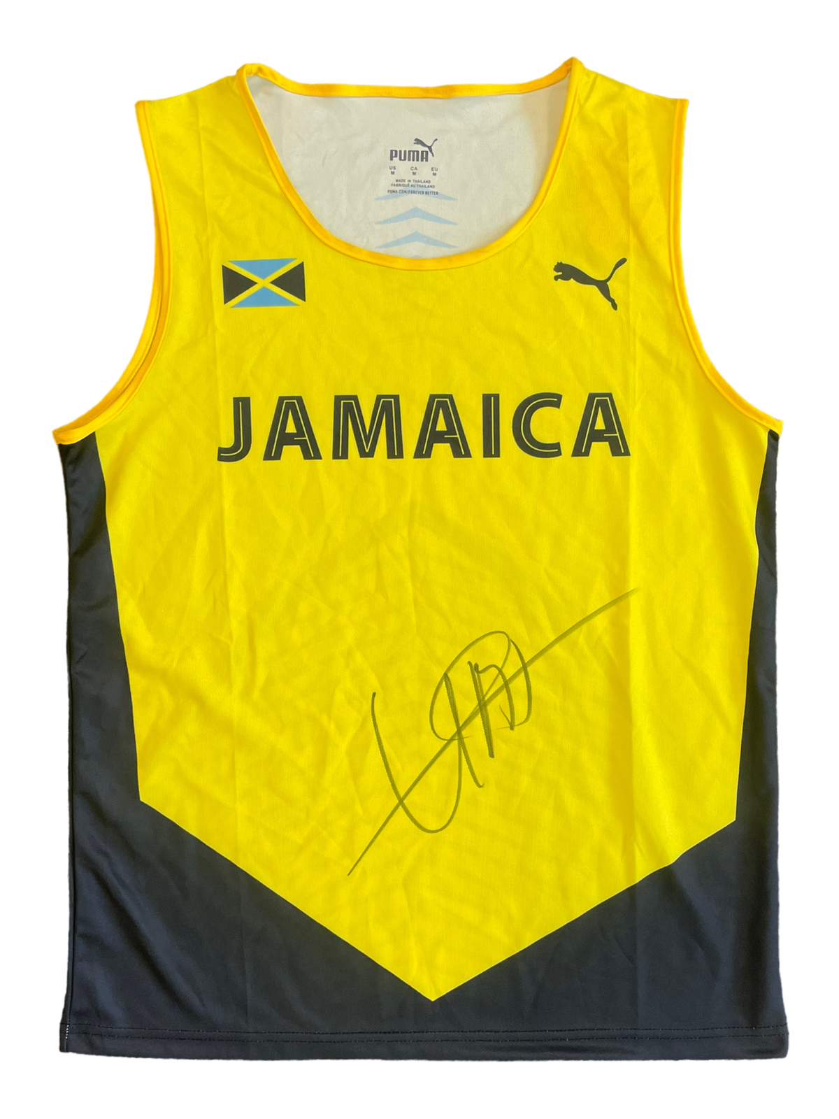 USAIN BOLT SIGNED JAMAICA OLYMPICS RUNNING LONDON 2017 VEST (AFTAL COA)
