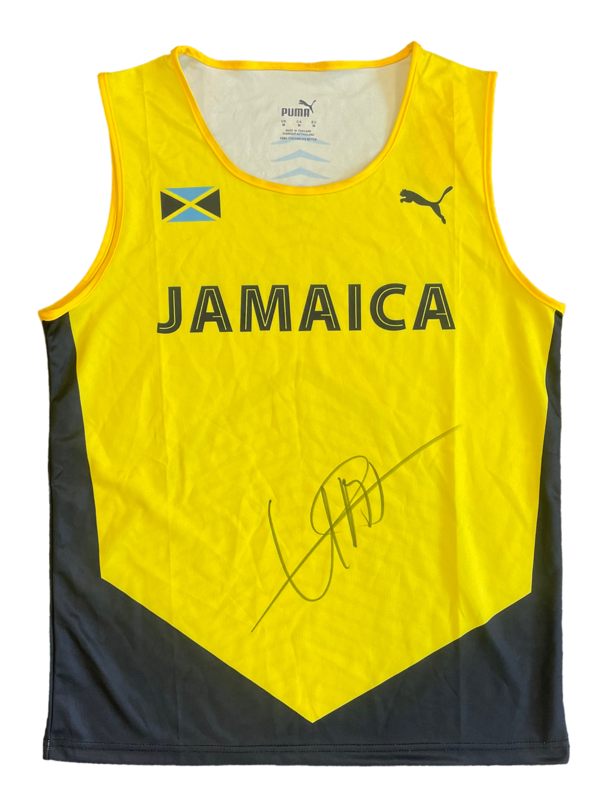USAIN BOLT SIGNED JAMAICA OLYMPICS RUNNING LONDON 2017 VEST (AFTAL COA)-1
