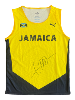 USAIN BOLT SIGNED JAMAICA OLYMPICS RUNNING LONDON 2017 VEST (AFTAL COA)-1