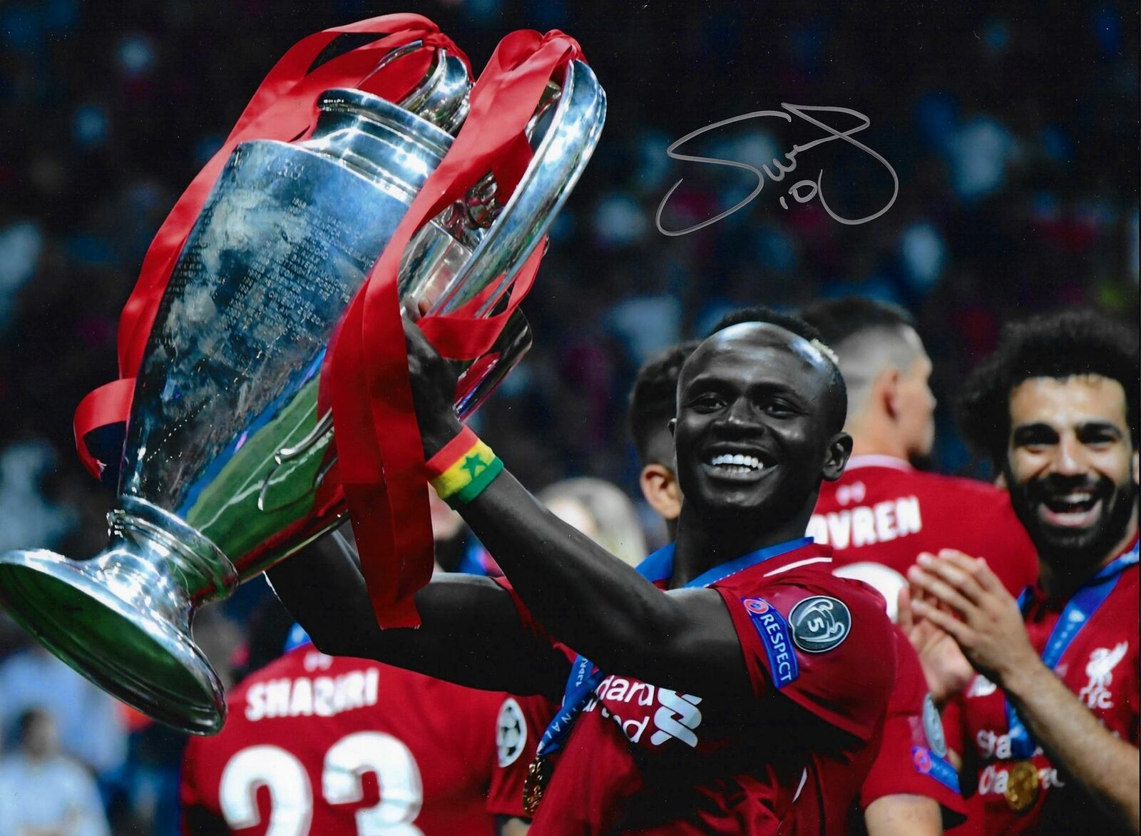 SADIO MANE SIGNED LIVERPOOL CHAMPIONS LEAGUE WINNERS 16x12 PHOTO (AFTAL COA)