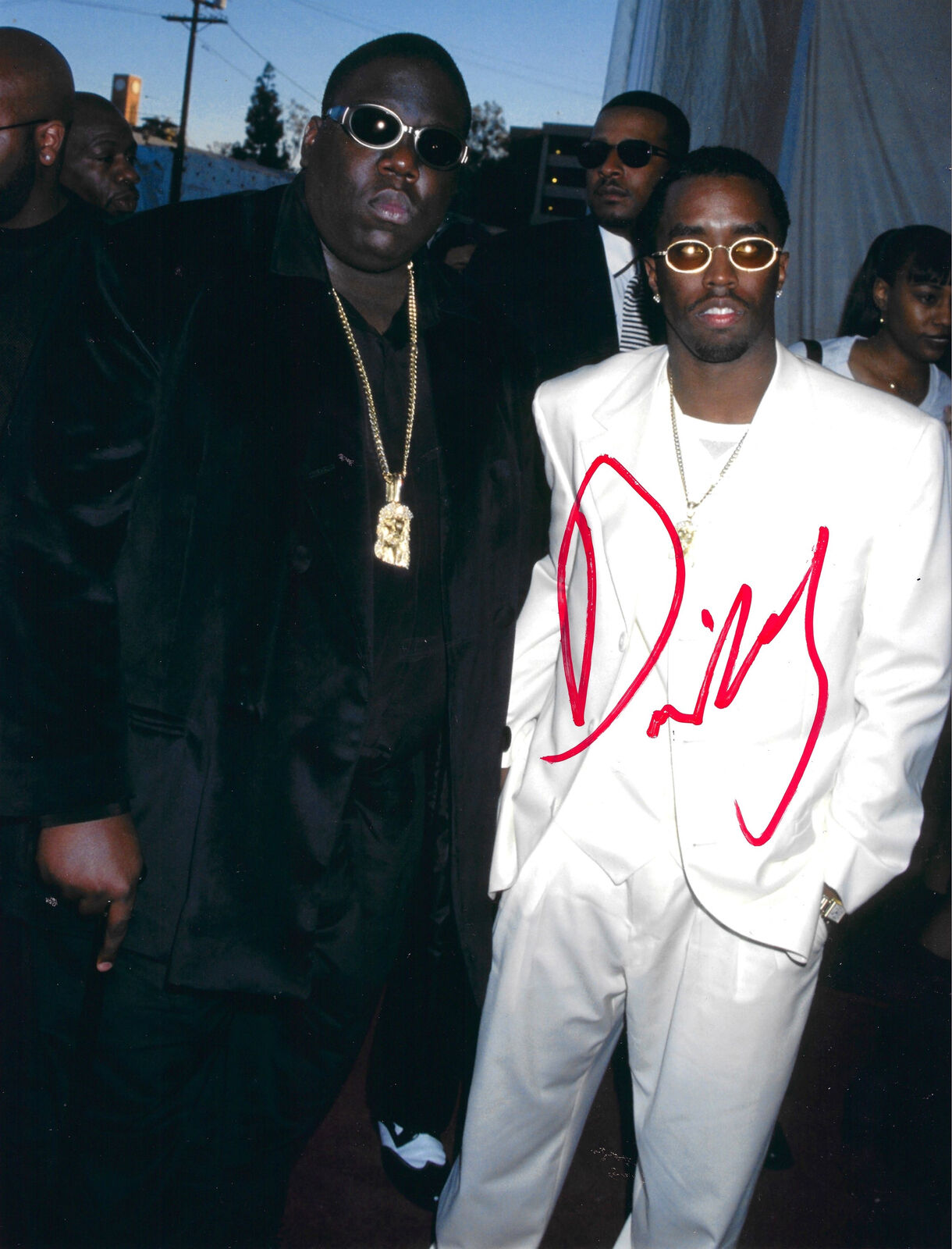 P DIDDY SEAN COMBS SIGNED 14x11 PHOTO BAD BOY NOTORIOUS BIG (AFTAL COA)