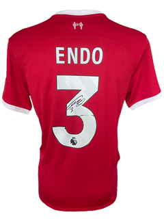 WATARU ENDO SIGNED 2023/24 LIVERPOOL FC HOME SHIRT (AFTAL COA)-1