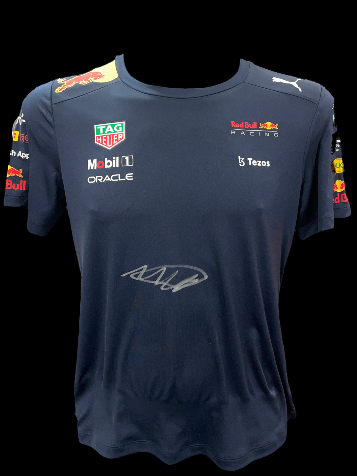 MAX VERSTAPPEN SIGNED RED BULL ORACLE T-SHIRT F1 (AFTAL COA)