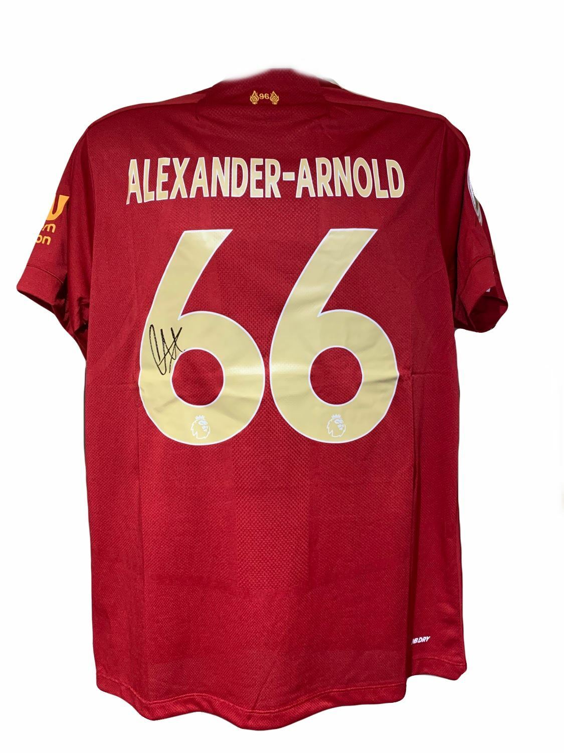 TRENT ALEXANDER ARNOLD SIGNED LFC 2019/20 CHAMPIONS GOLD PRINT HOME SHIRT (AFTAL COA)