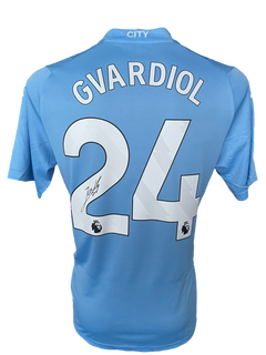 JOSKO GVARDIOL SIGNED 2023/24 MANCHESTER CITY HOME SHIRT (AFTAL COA)-1