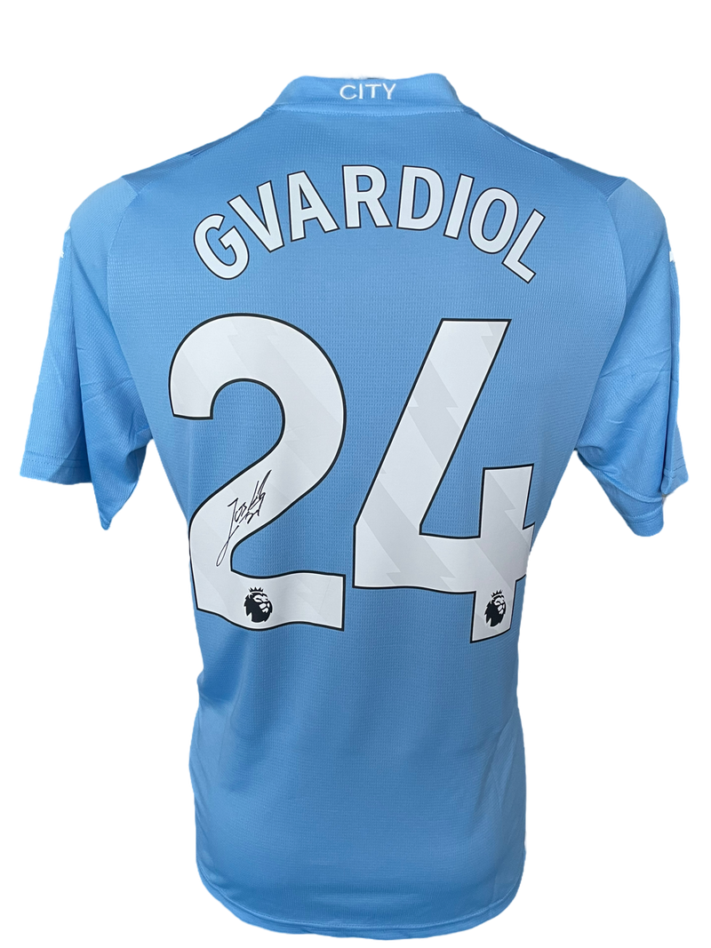 JOSKO GVARDIOL SIGNED 2023/24 MANCHESTER CITY HOME SHIRT (AFTAL COA)-1