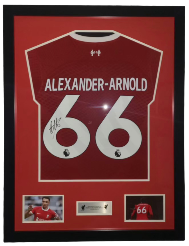 TRENT ALEXANDER-ARNOLD SIGNED FRAMED 2023/24 LIVERPOOL FC HOME SHIRT (AFTAL COA)-1