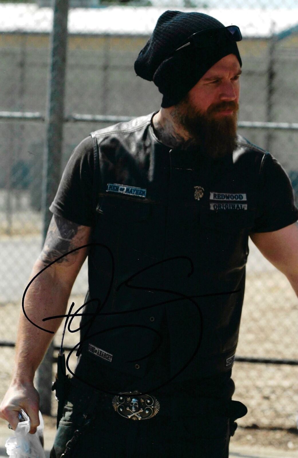 RYAN HURST SIGNED OPIE SONS OF ANARCHY 12x8 PHOTO (AFTAL COA)