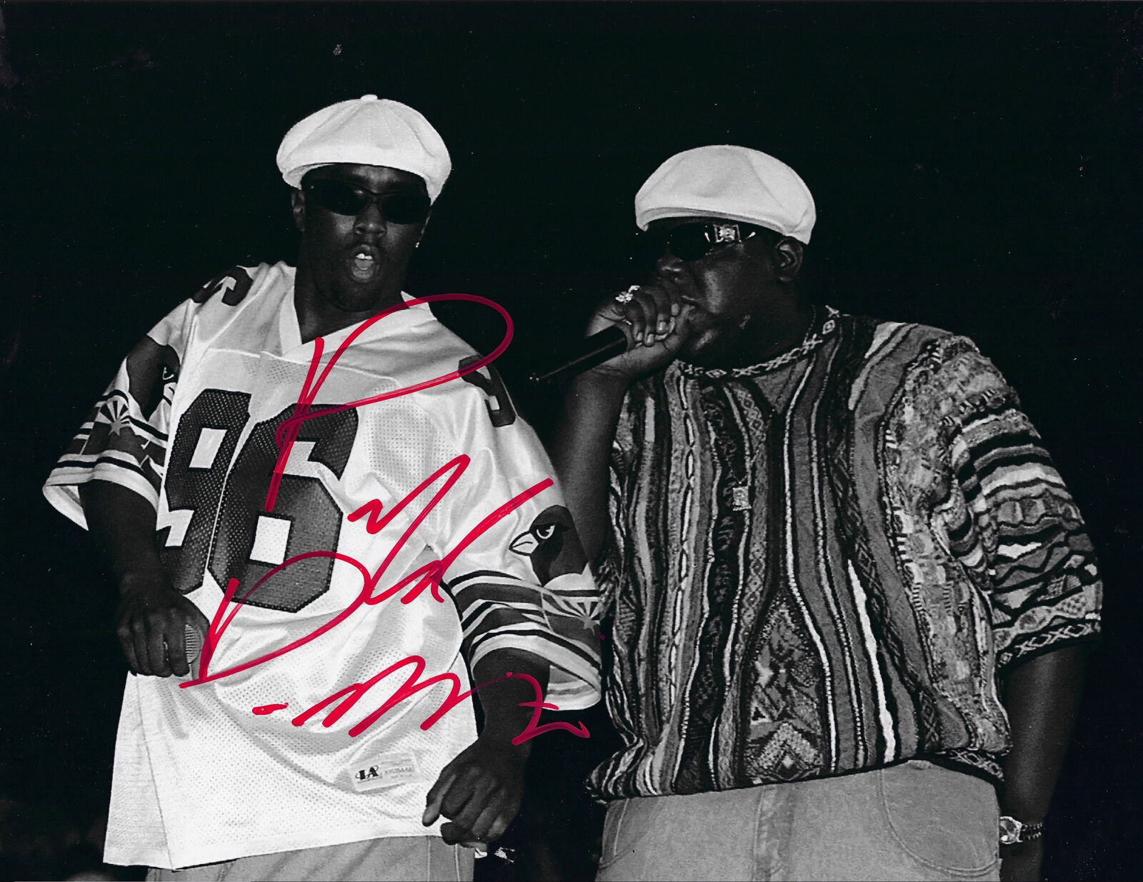 P DIDDY SEAN COMBS SIGNED 14x11 PHOTO BAD BOY NOTORIOUS BIG 4 (AFTAL COA)