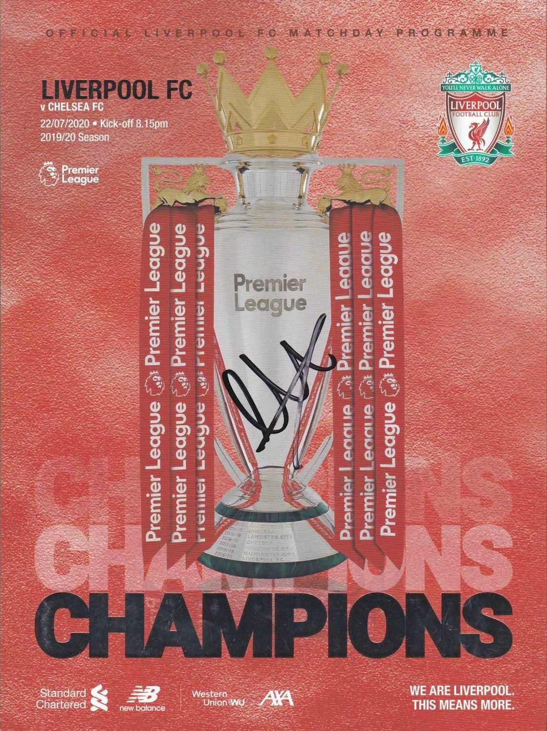 TRENT ALEXANDER ARNOLD LFC 2019/20 CHAMPIONS SIGNED MATCH PROGRAMME (AFTAL COA)