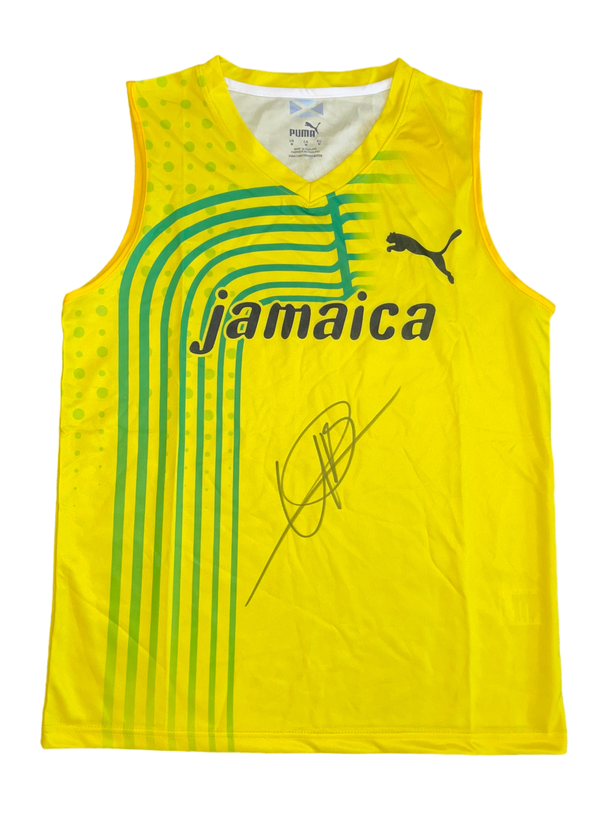 USAIN BOLT SIGNED JAMAICA RUNNING OLYMPICS 2008 VEST (AFTAL COA)