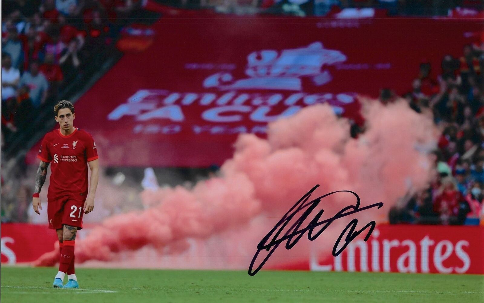 KOSTAS TSIMIKAS SIGNED LIVERPOOL FC FA CUP WINNER 12x8 PHOTO 8 (AFTAL COA)